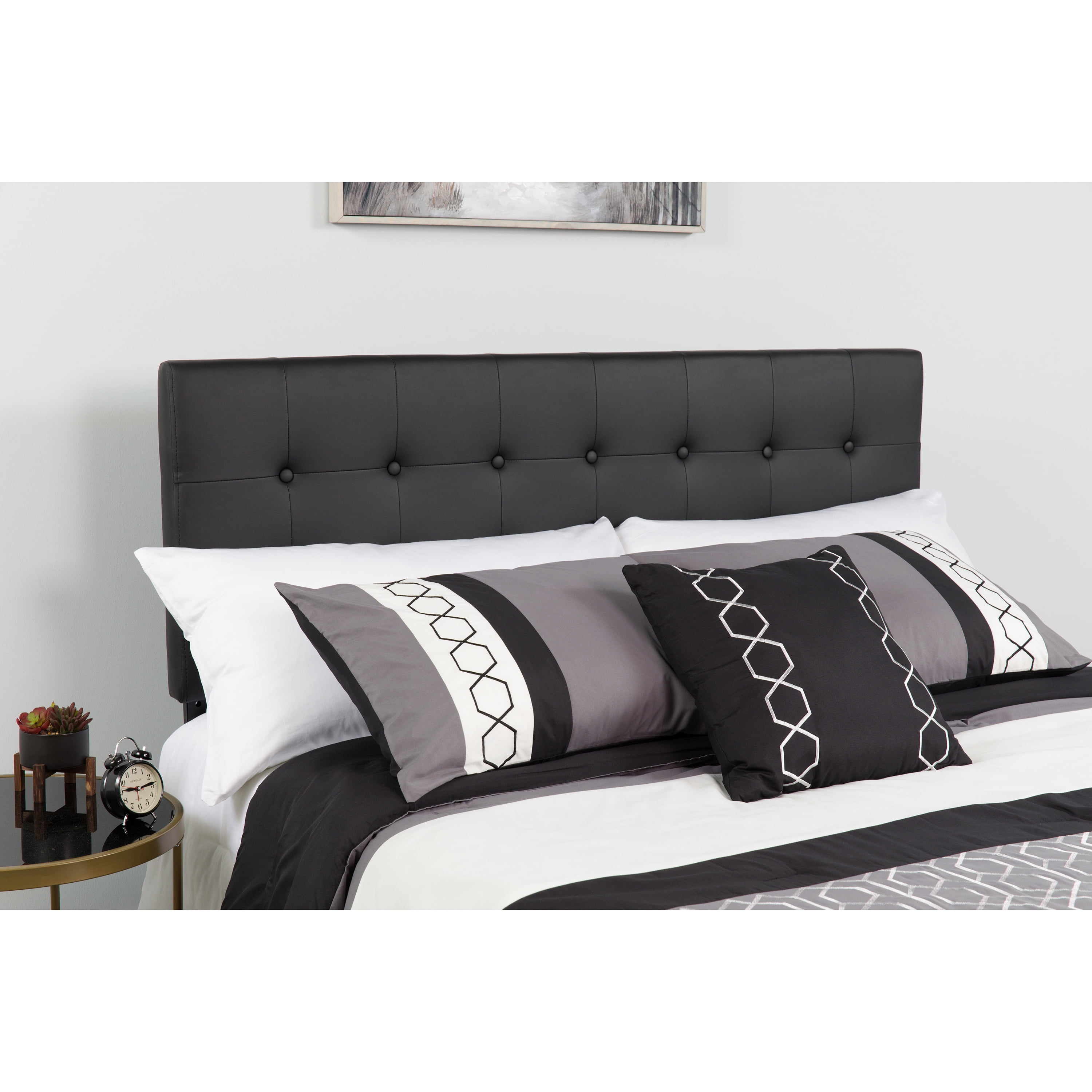 Flash Furniture Lennox Tufted Upholstered Twin Size Headboard in Black ...