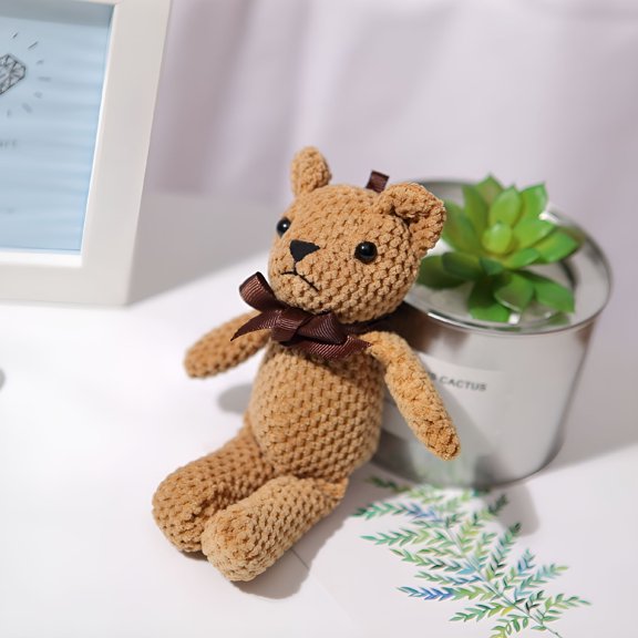 BESTSKY Valentine's Day Gift 16cm Bear Stuffed Plush Toys Cute Dress Key Pendant Dolls Gifts Birthday Wedding Party Decor