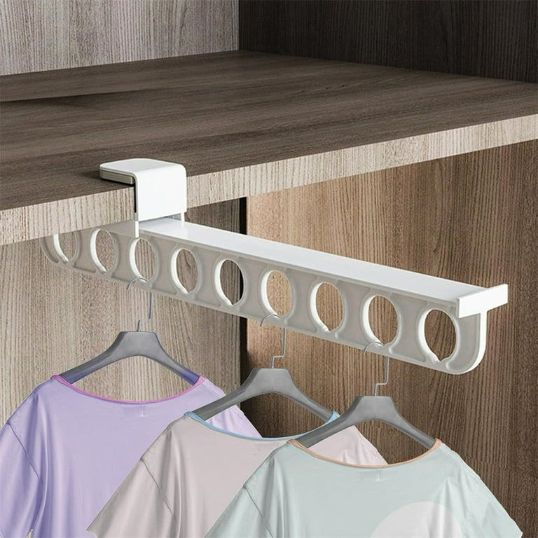 Pull-Out Telescopic Trouser Rack -White(with Glue), 2024 New Pull