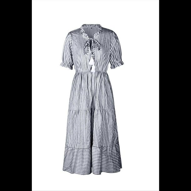 Vestido de Rayas Negro Talla S