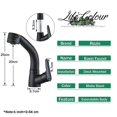 thumbnail image 5 of Grifo de lavabo elevable extensible con rociador extraíble flexible, grifo mezclador para lavabo de baño negro montado en la cubierta, boquilla de modos duales, dorado, 5 of 5