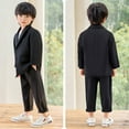 thumbnail image 2 of Huanglei Boys Business Suits Coat 3 Piece Outfit Tuxedo Set For Kids Formal Suit For Boys With Pants Necklace Set Slim, 2 of 5