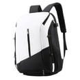 thumbnail image 2 of Mochila de baloncesto, bolsa de fitness portátil, mochila informal para el día a día con compartimentos para zapatos. Negro Blanco, 2 of 8