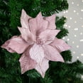 thumbnail image 2 of Northlight 24" Pink Glittered Poinsettia Christmas Stem Spray, 2 of 4