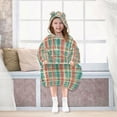 thumbnail image 7 of FORMRS Wearable Blanket Hoodie with Sleeves for Kids Cozy Flannel Sweatshirt, Red Green Tartan Pattern, 7 of 7
