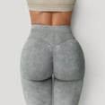 thumbnail image 5 of Women's Seamless Ribbed High Waist Full Length Leggings with Compression Fit - Small, Gray, 5 of 7