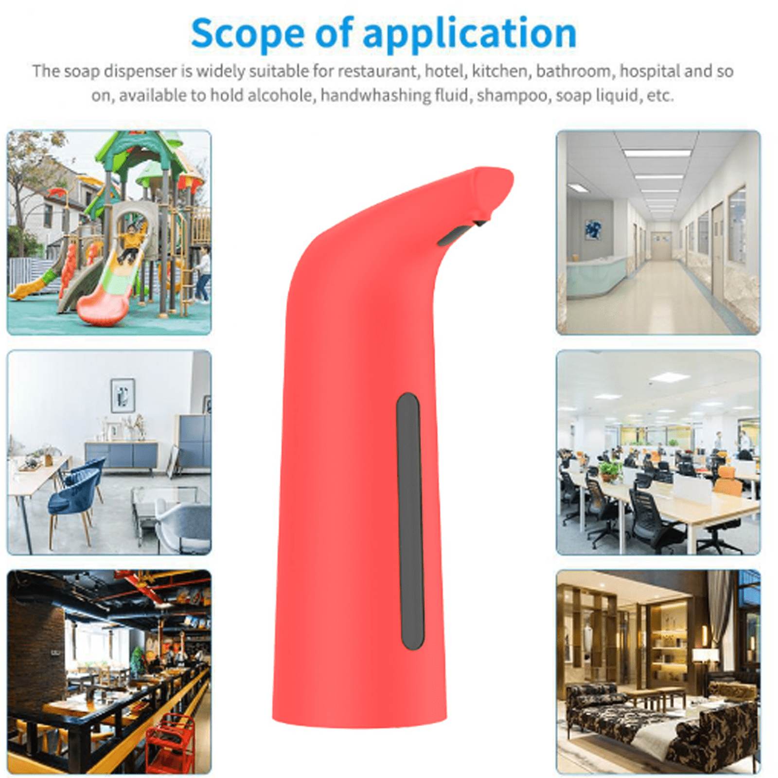 ACDANC Touchless Soap Dispenser,Touchless Operation Dish Soap Dispenser for Kitchen,400ML Automatic Soap Dispenser Touchless,Red