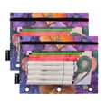 thumbnail image 5 of FORMRS 2 Pack Pencil Pouch for 3 Ring Binder with Clear Window Zipper Case, Large Purple Flowers, 5 of 6