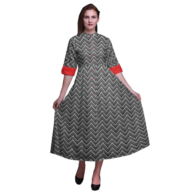 Bimba Check Ladies Button Down Print Dress A-Line Cocktail Party Shirt Dress-X-Large