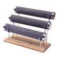 thumbnail image 1 of Soporte vertical para pulseras con base de madera, para guardar coleteros 3 nivel, 1 of 9