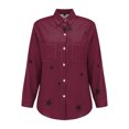 thumbnail image 6 of Yigetop Women Button Down Shirt, Women's Fashion Spring Summer Casual Long Sleeve Loose Shirt Top Womens Long Sleeve Button Down Shirts Red 4XL, 6 of 9