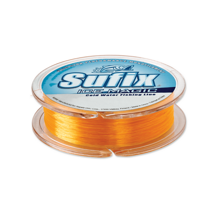Sufix 100 Yard Ice Magic Monofilament Fishing Line - 6 lb. Test - Neon  Orange 
