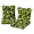 thumbnail image 2 of Palm Leaves White Outdoor Chair Cushion (2-pack), 2 of 7