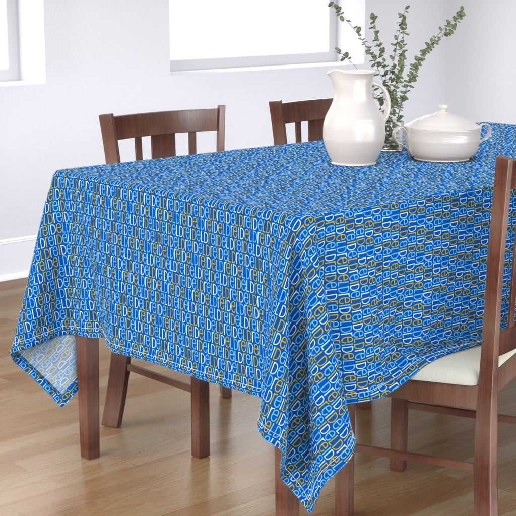 JEWISH TABLE RUNNER 14x48 Blue Star of David Hanukkah Passover Dining Fabric NEW 