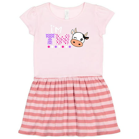 

Inktastic I m 2 Cute Cow and Polka Dots Gift Toddler Girl Dress