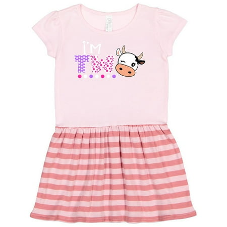 

Inktastic I m 2 Cute Cow and Polka Dots Gift Toddler Girl Dress