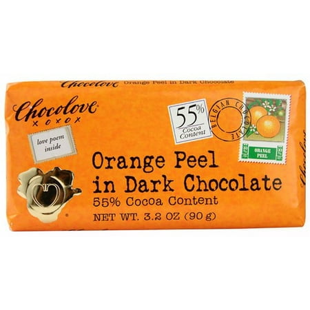 Chocolate Orange Fruit - CHOCOLOVE: 55% Dark Chocolate w/ Orange Peel Bar