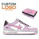 thumbnail image 1 of Zapatillas bajas personalizadas de diseñador baped para mujer, zapatos para caminar para jóvenes, logotipo personalizado, zapatillas de deporte informales con dibujos animados para mujer, 1 of 3