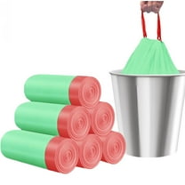 4 Gallon Trash Bags, Drawstring red Garbage Bags Unscented 15 Liter Extra Thick Plastic Wastebasket Liners, 120 Counts (Green)