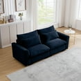 thumbnail image 3 of Comfy Corduroy Couches for Living Room,2 Seater Modern Sofa with Armrests,Fabric Small Couches for Apartment Living Room,Blue, 3 of 7