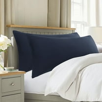 PiccoCasa Zippered Body Pillow Cover Microfiber Long Pillowcase Navy Body(20"x54")