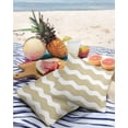 thumbnail image 3 of Pack of 2 Outdoor Pillow Covers, Light Brown Sea Wave Ripple Stripe Waterproof Square Throw Pillowcase Cushion Decorative Pillow Covers for Couch Patio Tent, 16x16 in, 3 of 6