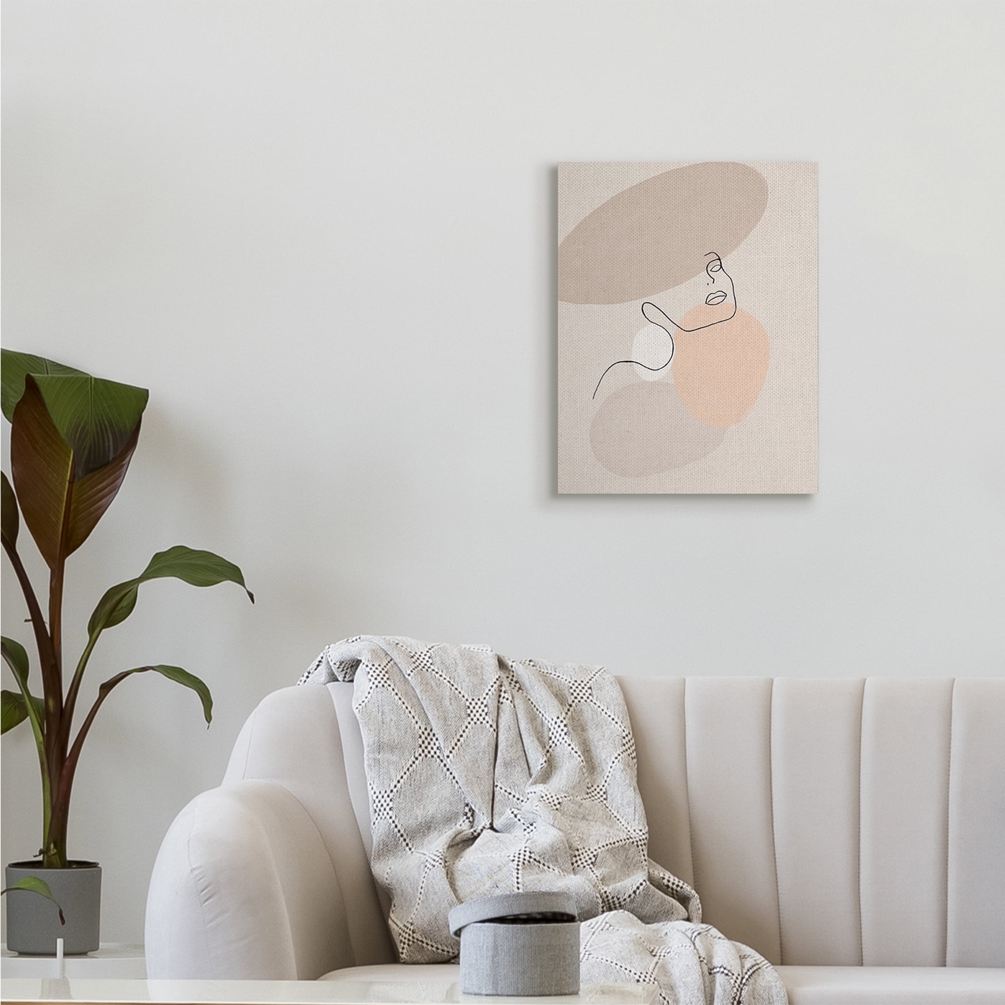 Stupell Industries Minimal Female Line Drawing over Abstract Shapes,16 x 20,Designed by Patricia Pinto