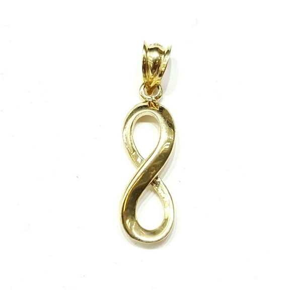New 10k solid yellow Gold infinity Pendant love forever fine gift jewelry 1.5g