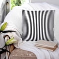 thumbnail image 3 of Pillow Covers 18x18 Set of 2, Black White Vertical Striped Square Throw Pillow Covers for Couch/Sofa/Living Room, Farmhouse Thin Line Stripes Decorative Soft Pillowcases for Couch Throw Pillows, 3 of 7