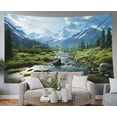 thumbnail image 3 of Gojian Forest Tapestry Wall Hanging - Green Misty Pine Tree Nature Wall Art, Tapestries BoHo Decor for Living Room & Bedroom Spaces, 3 of 6