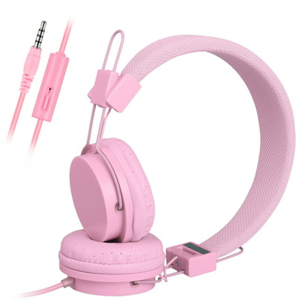 Over the Ear Wired Kids Children Headphones on Ear Foldable Headsets for Cell Phones iPad iPod Tablets PC Laptops MP3 Listening (Best Over Ear Headphones For Ipad)