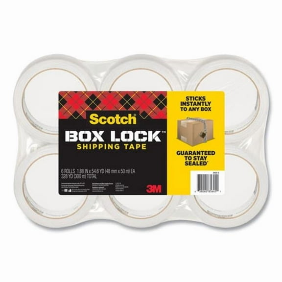Scotch  Box Lock Shipping Packaging Tape, 3 in. Core