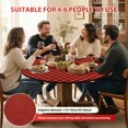 thumbnail image 5 of Fitted Round Tablecloth 45"-56", Waterproof Wipe Clean PVC Table Cover with Flannel Backing, Elastic Edge for Indoor Outdoor Dining, Black Red, 5 of 7