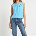 thumbnail image 5 of GUACER Women's Pleated Crew Neck Tank Top Loose Fit Sleeveless Blouses Summer Casual Flowy Camisole, 5 of 7