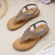 thumbnail image 3 of Sandalias de tanga con diamantes de imitación Sandalias de playa de verano informales bohemias para mujer (gris 37), 3 of 9