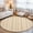 Orange, variant on Beige Grid Gingham Round Area Rugs 3 ft, Abstract Modern Minimalist Green Stripe Checked Washable Small Area Rug with Non-Slip Sturdy Edge Binding Round Front Door Mat Floor Carpet for Entryway