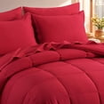 thumbnail image 4 of Aisbo Twin Comforter Set with Sheets, 5 Piece Red Bed in a Bag, Soft Bedding Set with Fluffy Down Alternative Seersucker Comforter, Sheets, Pillowcase & Sham., 4 of 8