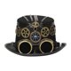 thumbnail image 1 of Steampunk Top Hat Disfraz Gótico Hecho a mano con gafas Rústico Brújula Punk Diadema Sombreros para fiesta Halloween Cosplay Mujeres Hombres Accesorio 60-61cm Sunnimix Sombrero de copa Steampunk, 1 of 8