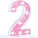 thumbnail image 1 of Luz Decorativa Pooqla Número 2 Rosa con Pilas LED, 1 of 6