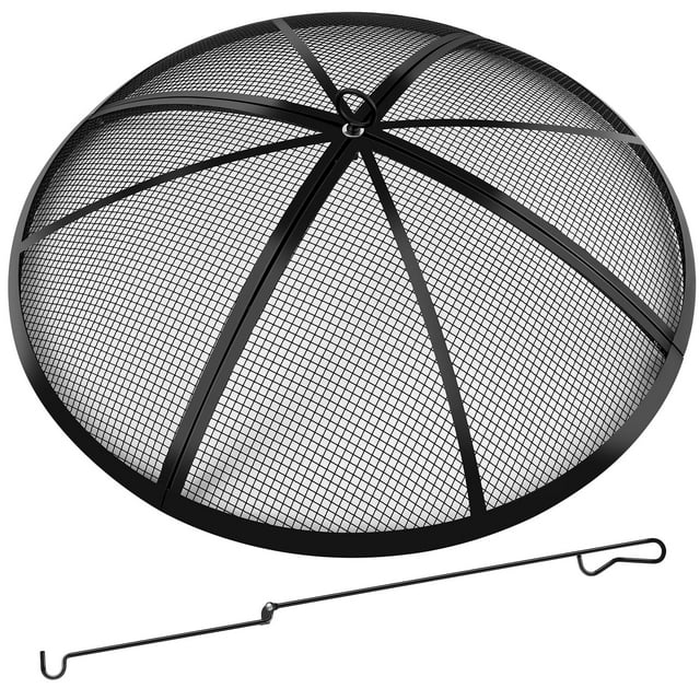 Fire Pit Screen RGJ con tapa plegable de acero inoxidable de 36 pulgadas