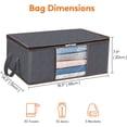thumbnail image 3 of Paquete de 3 bolsas de almacenamiento de ropa de 35 l, caja de almacenamiento debajo de la cama plegable gris, organizador de armario para fundas de edredón, ventana transparente de tela resistente p, 3 of 5