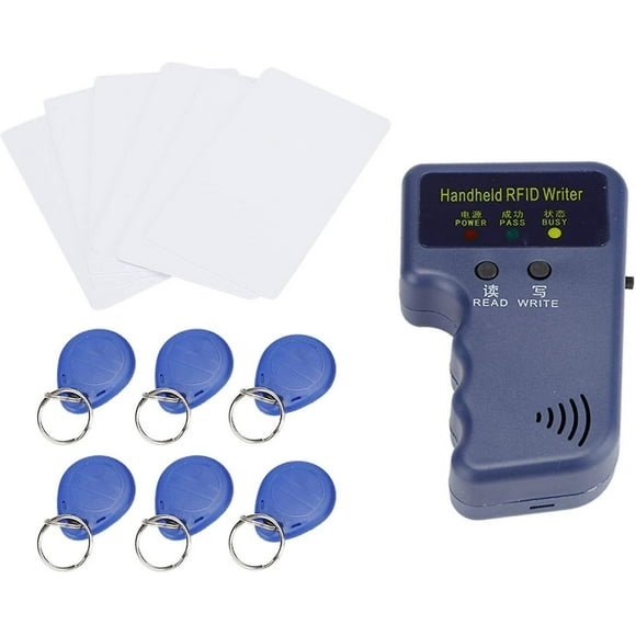 Reader Writer, 125KHz 5W Pocket Key Reader Key Reader Duplicator Copy ID Reader Reader Writer Programmer with 6 Keychain/6 Card