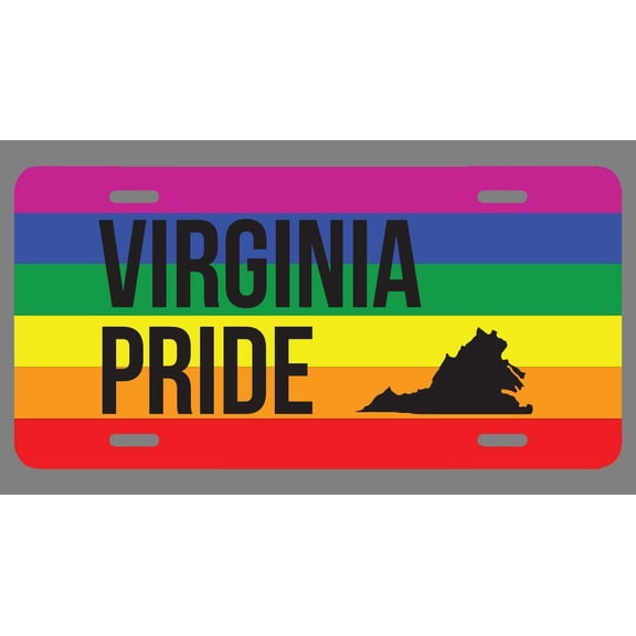 Virginia Pride Flag License Plate Tag Vanity Novelty Metal | UV Printed Metal | 6-Inches By 12-Inches | Car Truck RV Trailer Wall Shop Man Cave | VLP680