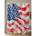 thumbnail image 4 of Fsddascl American Flag Shower Curtain Set - Extra Long 72" x 96" Bathtub Curtain with 12 Hooks, Abstract Oil Painting Farmhouse USA Flag Waterproof Fabric Stall Shower Curtains for Bathroom/Bathtub, 4 of 6