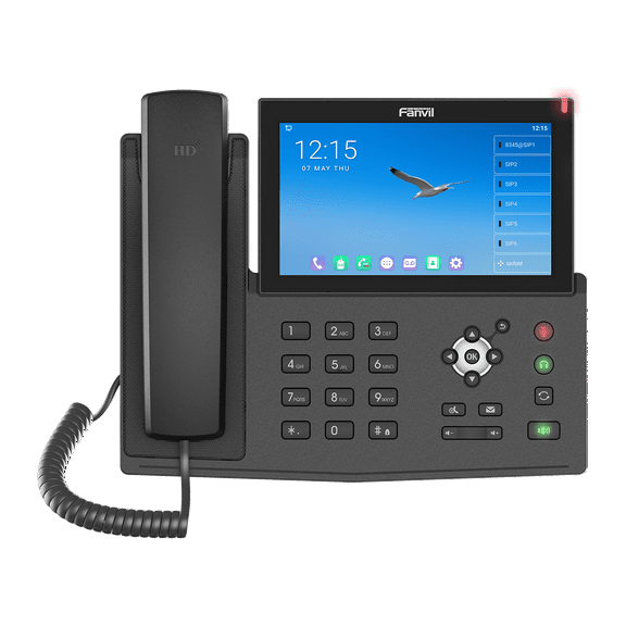 Fanvil X7A Android VoIP Phone, 7-Inch Color Touch Screen, 20 SIP Lines, 802.11ac Wi-Fi, Dual-Port Gigabit Ethernet, Power Adapter Not Included