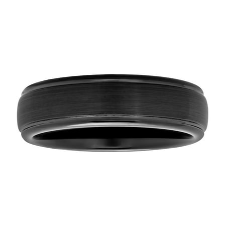 MenÃƒÂ¢ s Black Tungsten 6MM Comfort Fit Domed Wedding Band - Mens Ring