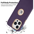 thumbnail image 3 of for iPhone 14 Pro Case Silicone 3 in 1 Case Logo View + 1* Screen Protector Shockproof Protective Anti-Skid Edge Cover iPhone 14 Pro Case -Purple, 3 of 6