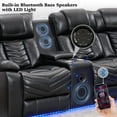 thumbnail image 5 of Othniel Power Reclining Sectional Couch with Bass Speaker Ambient Light USB Port,Cup Holder Black, 5 of 9