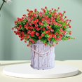 thumbnail image 3 of 5 Bundles Fall Artificial Flowers for Outdoor UV Resistant,Faux Flowers Decoration Long Stem,Plastic Garden Greenery Shrubs Plants with Vase,for Home Wedding Party Decor, 3 of 8