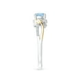 thumbnail image 6 of ANGARA Natural Aquamarine and Diamond Twisted Vine Engagement Ring in 14K White & Yellow Gold for Women (Size-5mm) | March Birthstone, Anniversary, Jewelry Gift for Women | Natural Aquamarine Ring, 6 of 11